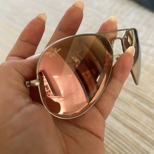 Matte silver and copper lens ray-bans
